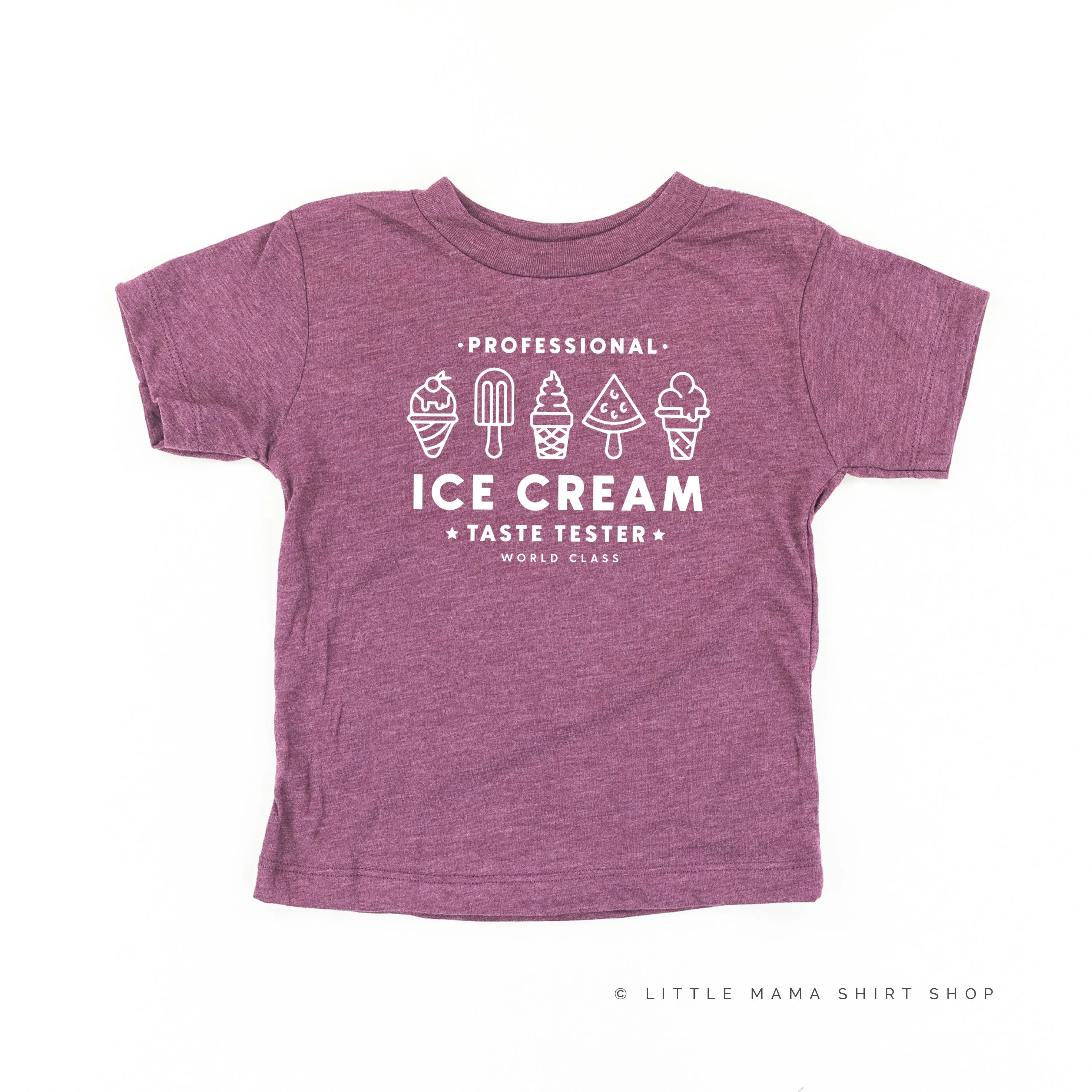 Professional Ice Cream Taste Tester -  Single Cone on Back - Short Sleeve Child Shirt