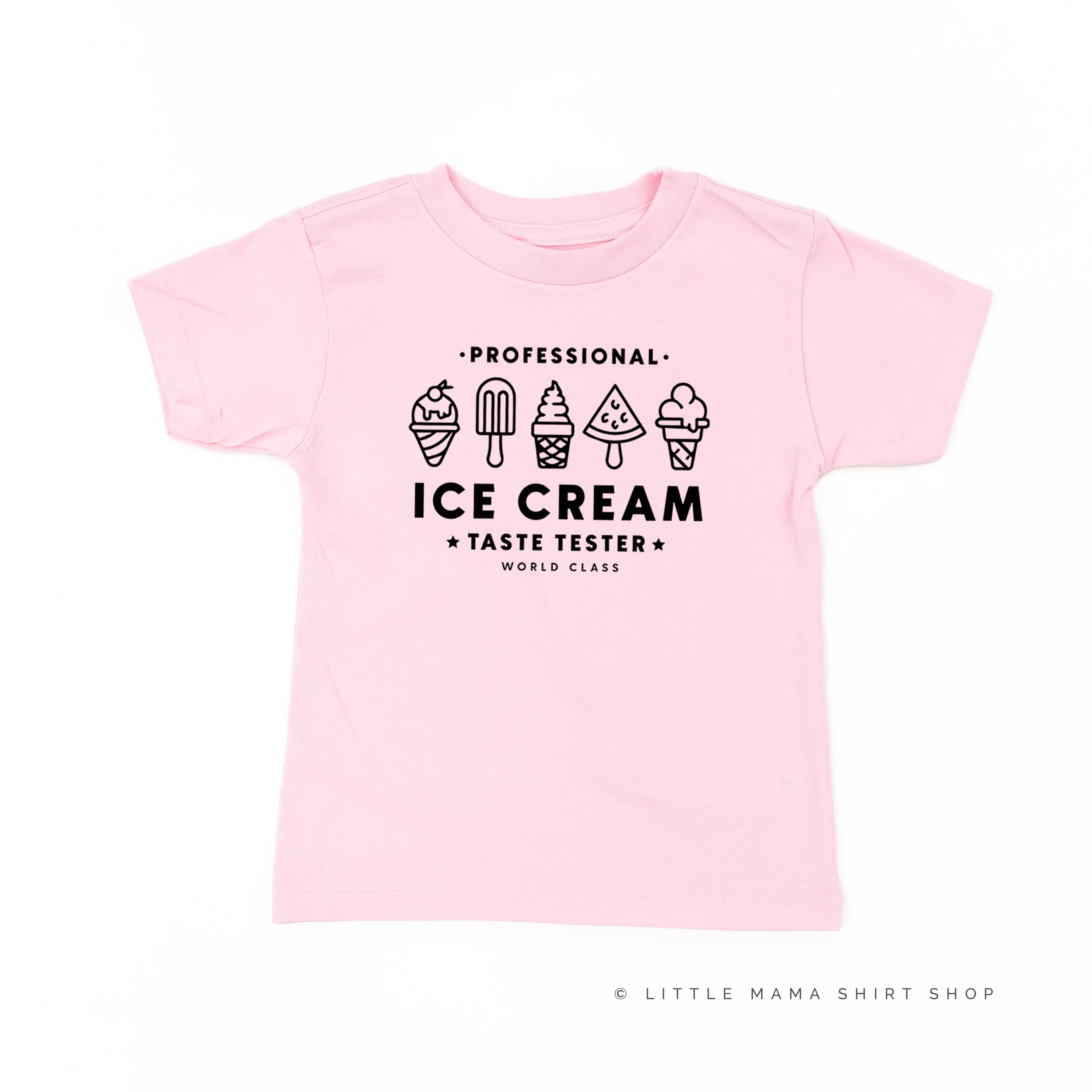 Professional Ice Cream Taste Tester -  Single Cone on Back - Short Sleeve Child Shirt