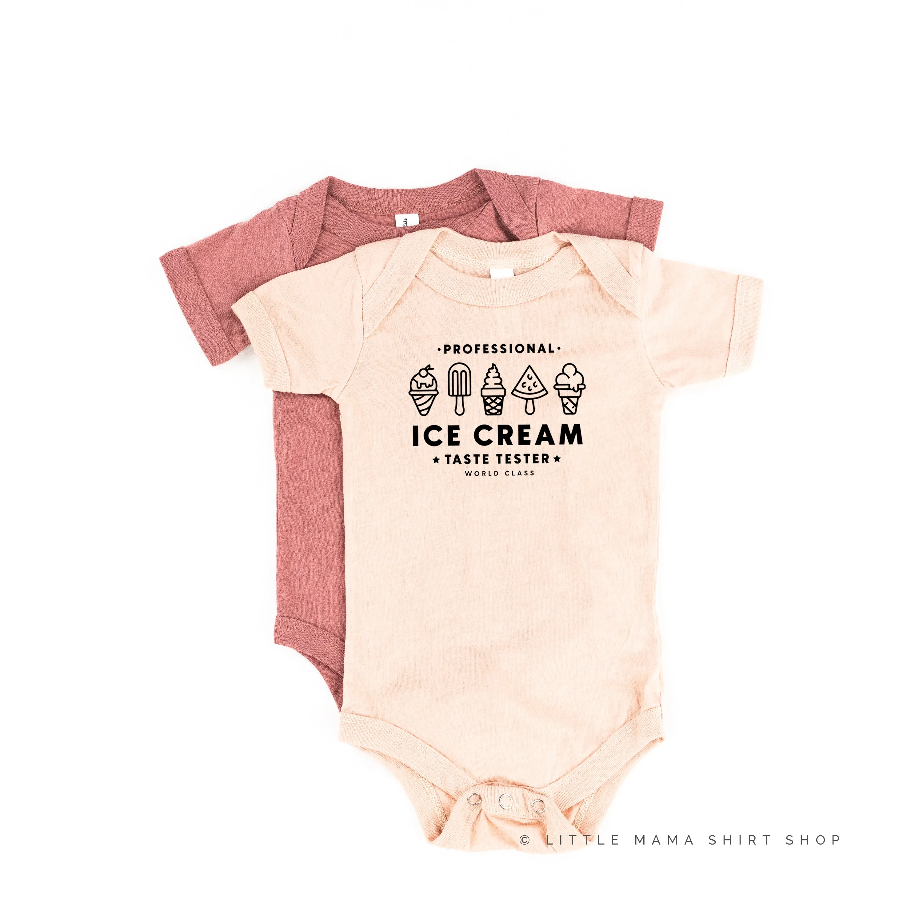 Professional Ice Cream Taste Tester -  Single Cone on Back - Short Sleeve Child Shirt