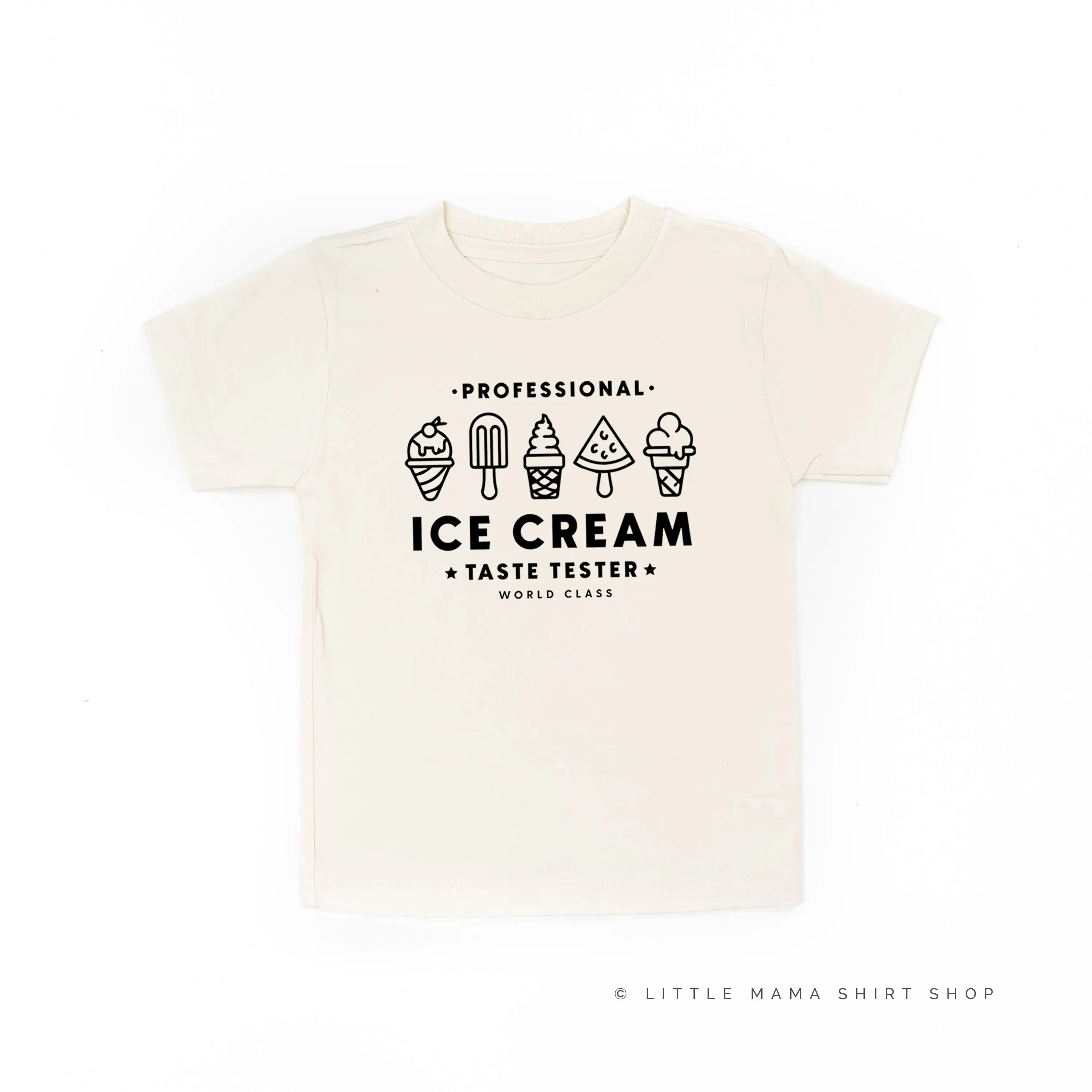 Professional Ice Cream Taste Tester -  Single Cone on Back - Short Sleeve Child Shirt