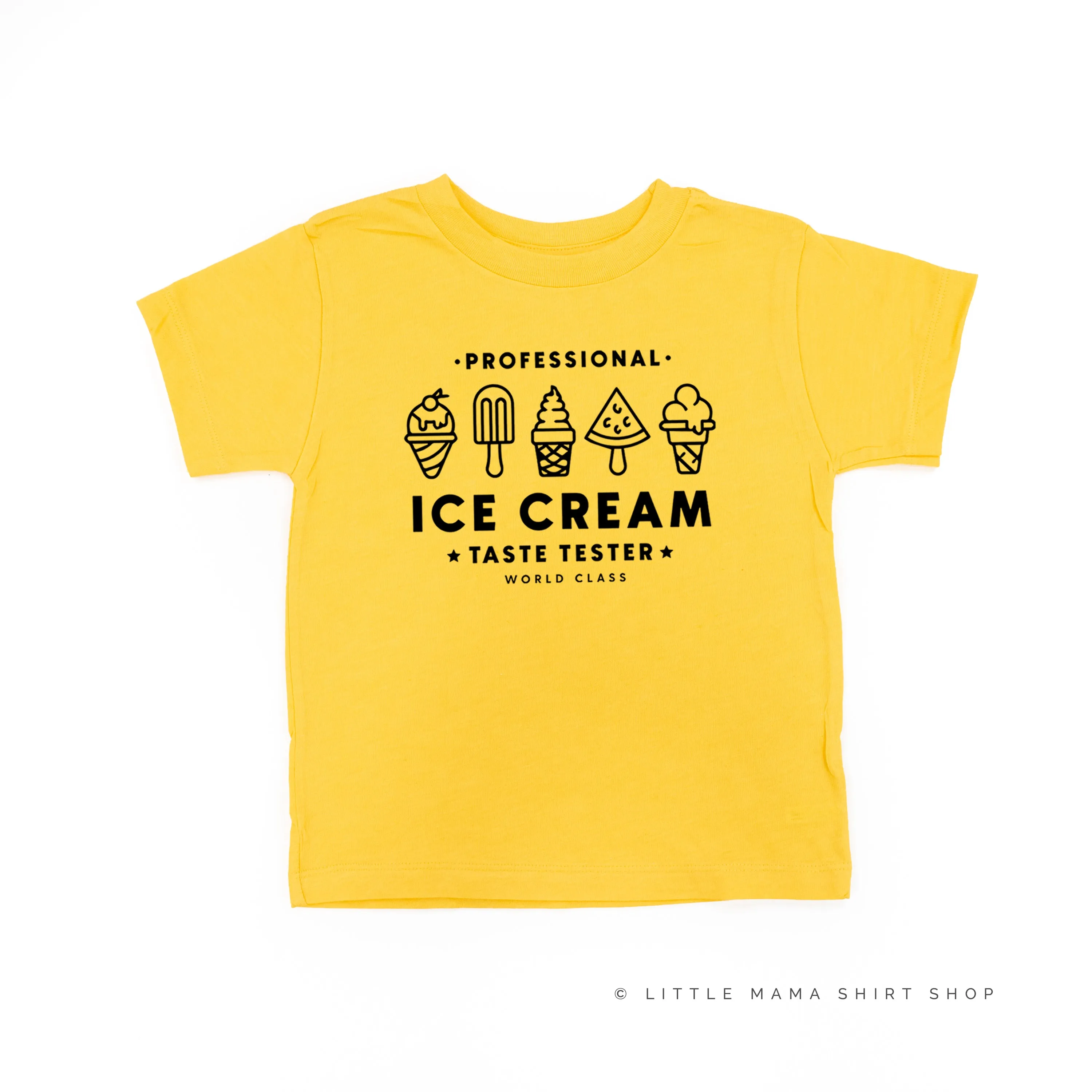 Professional Ice Cream Taste Tester -  Single Cone on Back - Short Sleeve Child Shirt