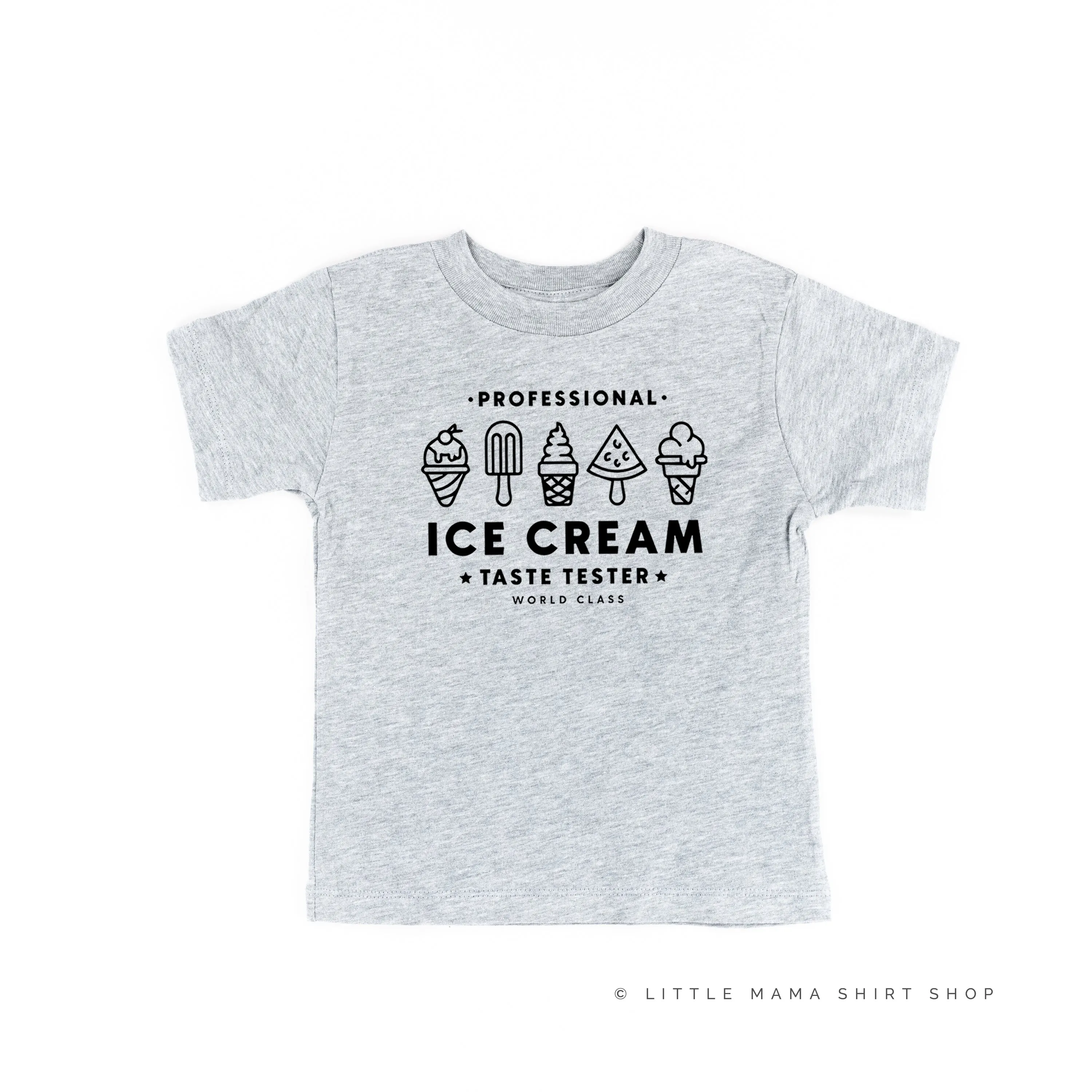 Professional Ice Cream Taste Tester -  Single Cone on Back - Short Sleeve Child Shirt