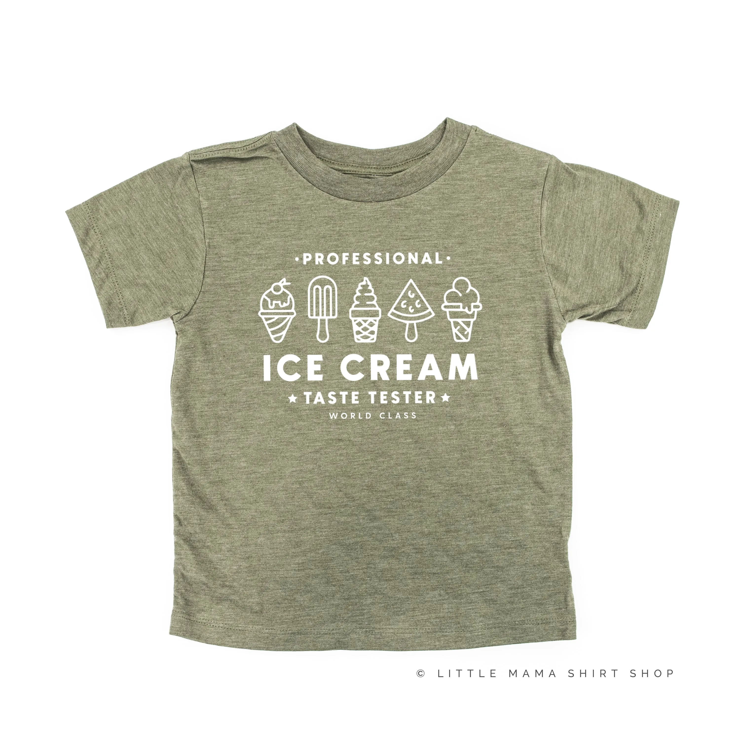 Professional Ice Cream Taste Tester -  Single Cone on Back - Short Sleeve Child Shirt