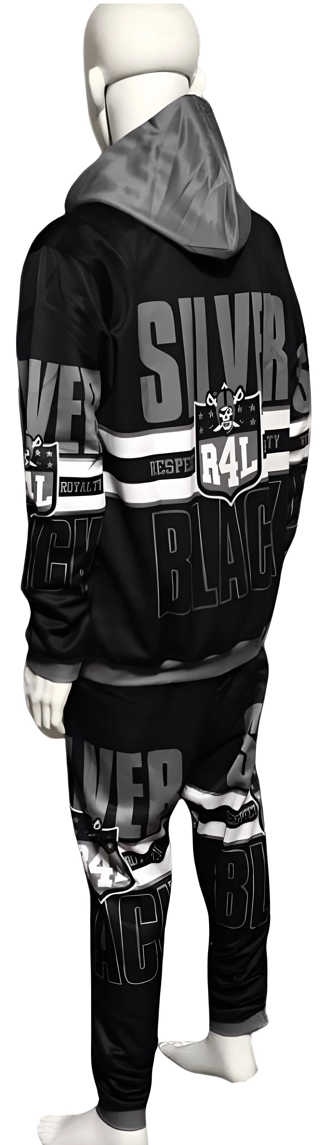 ^RAIDERS 4 LIFE^ ~SILVER & BLACK~ JOGGER SWEATSUITS (FLEECY SOFT LINED)