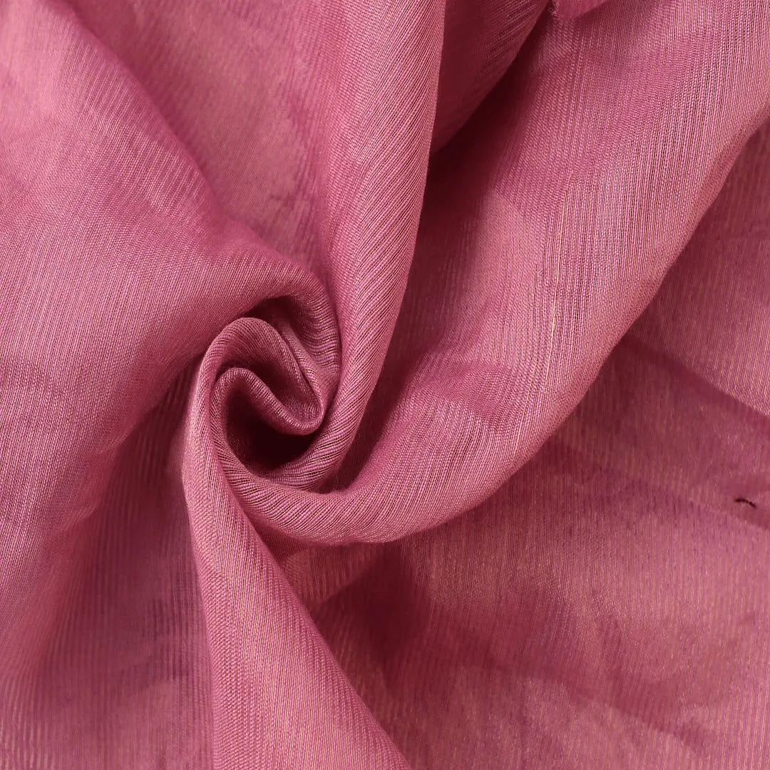 Rani Pink Stripes Silk Chanderi Fabric