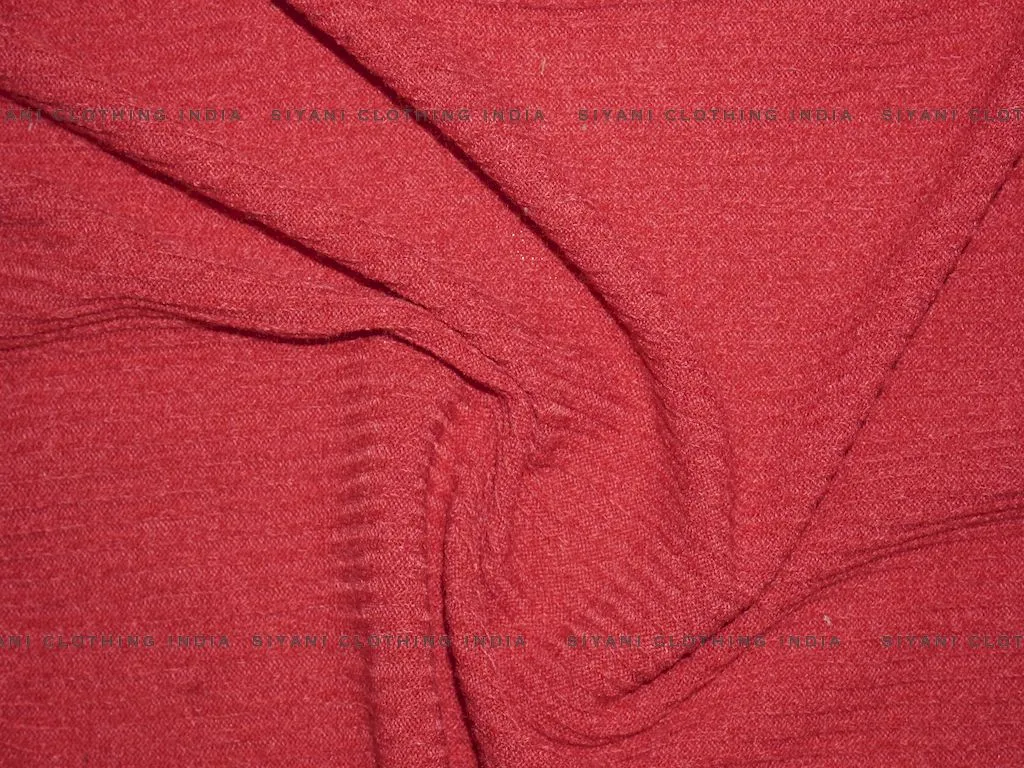 Red Woven Wool Fabric