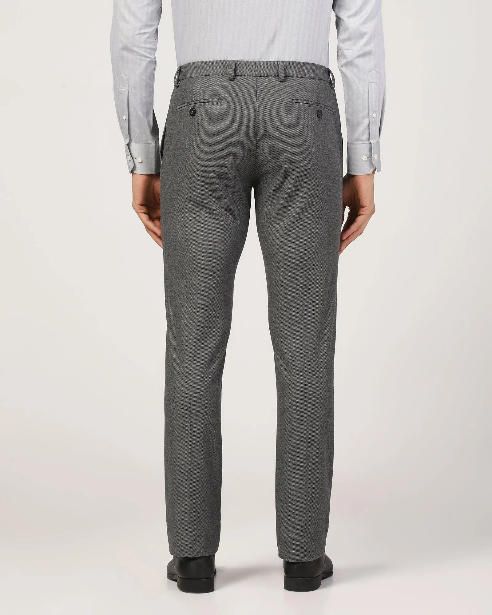 Slim Comfort B-95 Formal Dark Grey Textured Trouser - Pulse