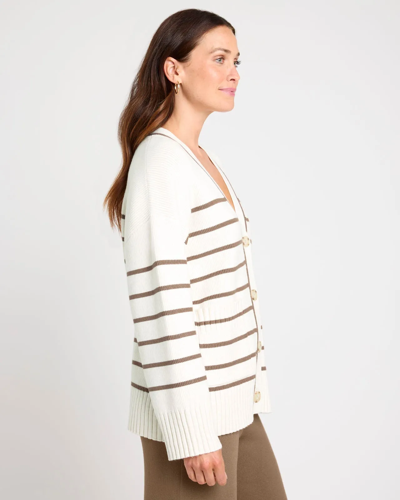 Splendid x @Cellajaneblog Stripe Button Front Cardigan