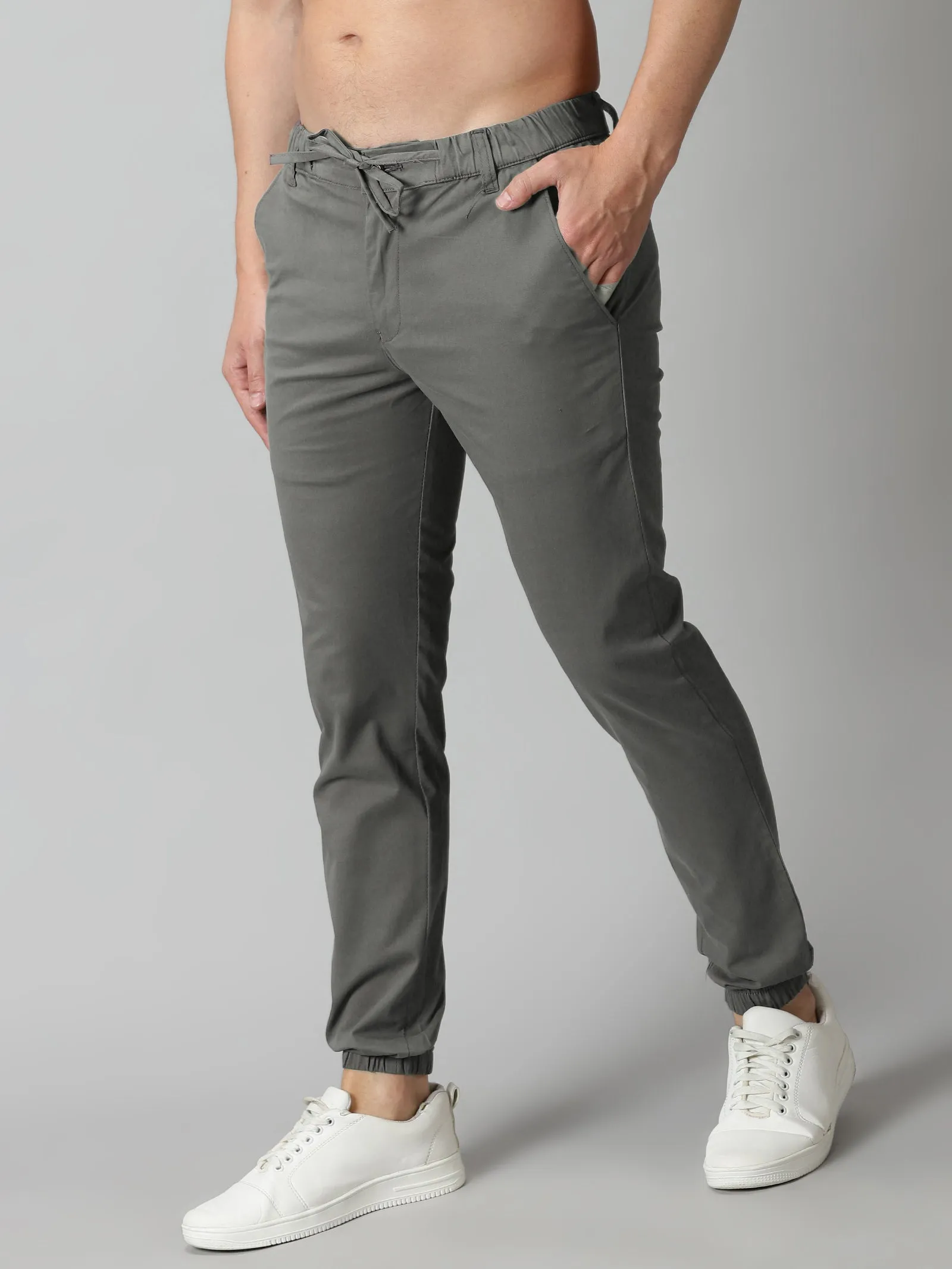 Steel Grey Twill joggers