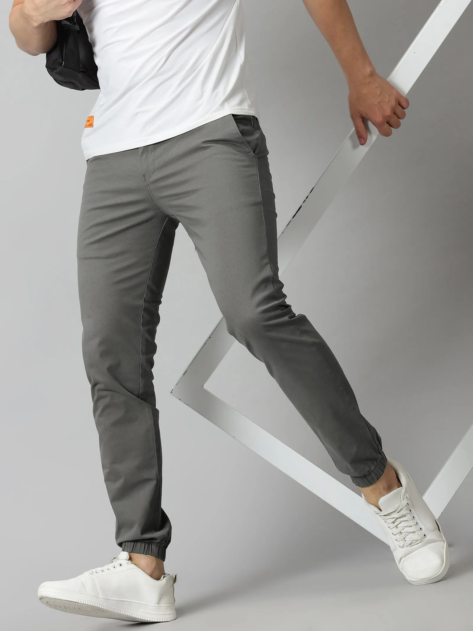 Steel Grey Twill joggers