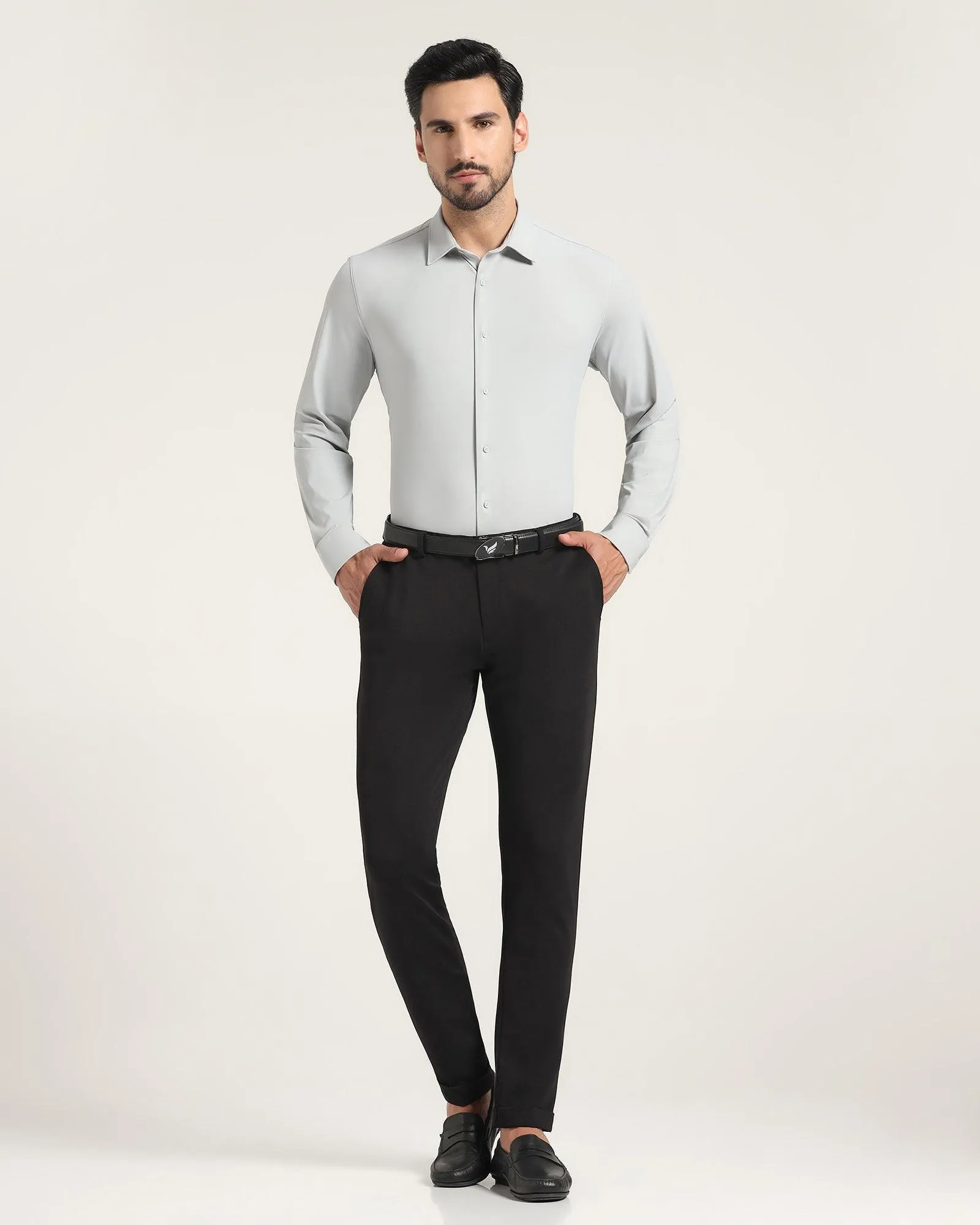 TechPro Super Slim Phoenix Formal Black Textured Trouser - Sol