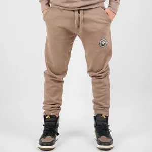 We Stay Outside Embroidered Patch Latte Joggers