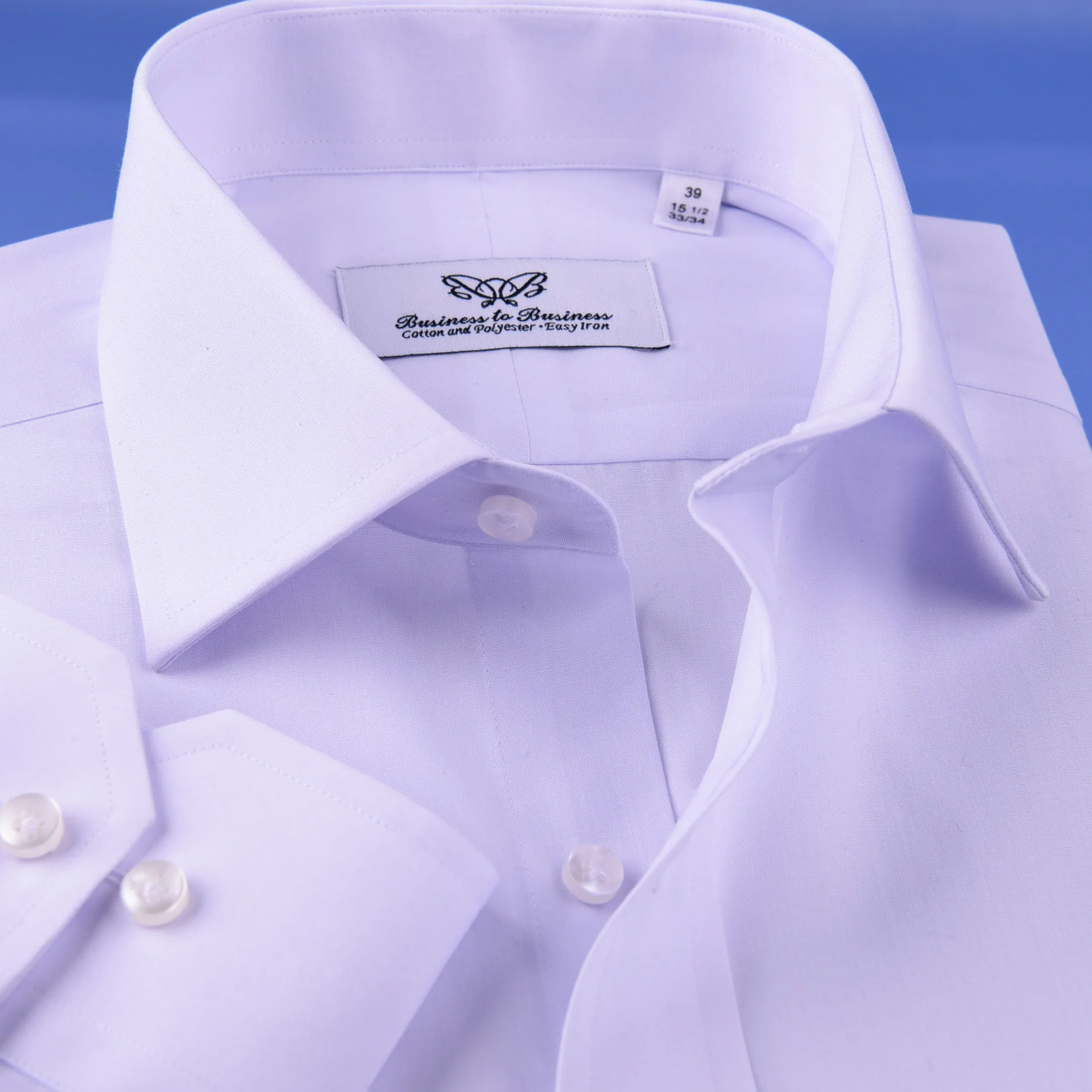 White Cotton & Polyester Easy Iron Business Professional Formal Dress Shirt