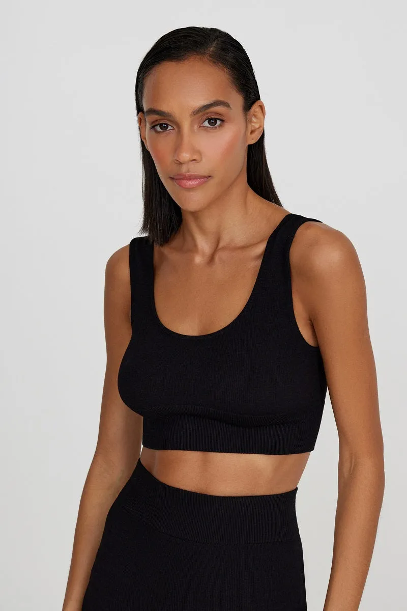 Wide-strap top with cashmere